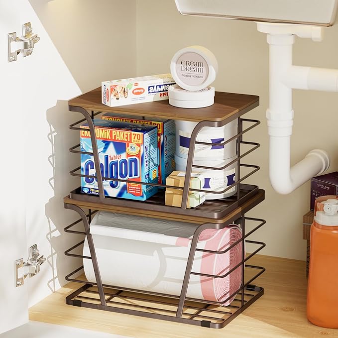 Extra Large 2 Pack Potato and Onion Storage Bins, Stackable Storage Pantry