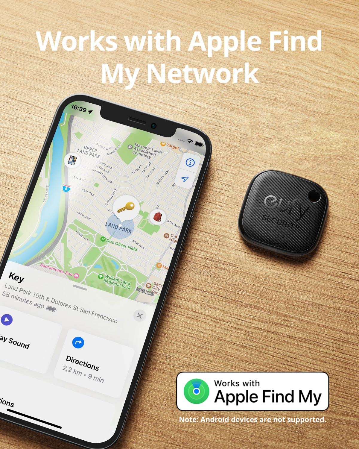 eufy Security SmartTrack Link Bluetooth Item Finder and Key Finder, Works with Apple Find My (iOS only), Find your Remote, Luggage, Phone, and More, Water Resistant (Android Not Supported)