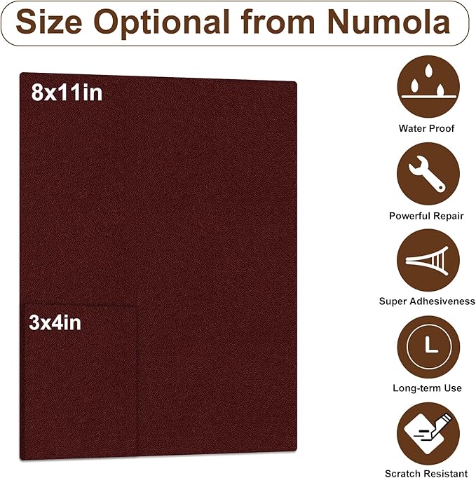 Numola Leather Repair Patch, Self-Adhesive Furniture Leather Patches, Vinyl