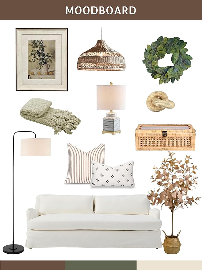 Crumbs Home Modern Farmhouse California Casual Indoor Outdoor Throw Pillow Cover