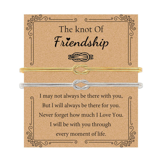 GRCLD Matching Bracelets for Couples Love Knot Bracelet Pinky Promise Soulmate Relationship Friendship Bracelets Forever Infinity Jewelry Gifts for Women Teen Her Him (FRIEND-G+S)