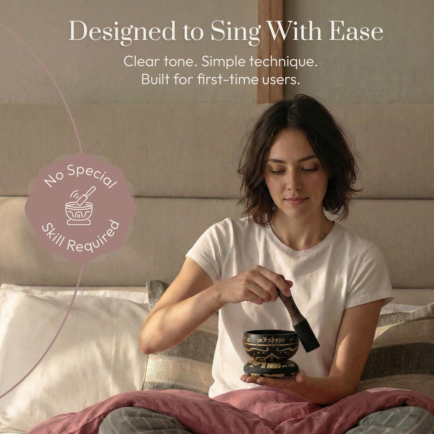 Silent Mind Tibetan Singing Bowl Set – Easy to Play & Beginner Friendly Meditation Bowl with Cushion, Mallet & Case | Stress Relief & Mindfulness | Gift-Ready