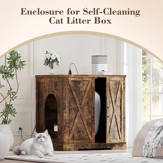 Heybly Litter Box Enclosure, Large Robot Cabinet