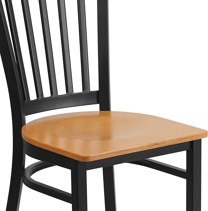 Flash Furniture HERCULES Series Black Vertical Back Metal Restaurant Chair