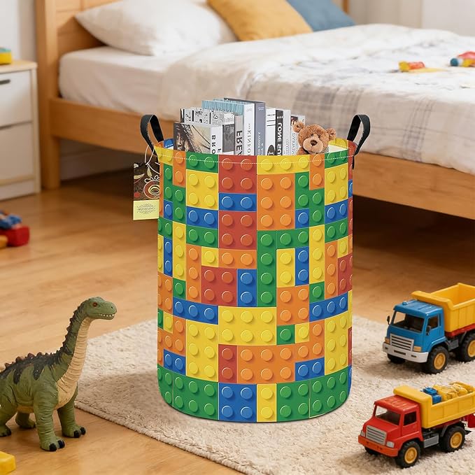 HUNRUNG Laundry Hamper, Large Canvas Fabric Lightweight Storage Basket Toy