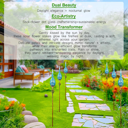 Solar Garden Lights, Solar Flame Lights Outdoor Decorative Garden Stakes Decor Waterproof Flame Solar Stake Lights for Outside Yard Patio Lawn Porch Cemetery