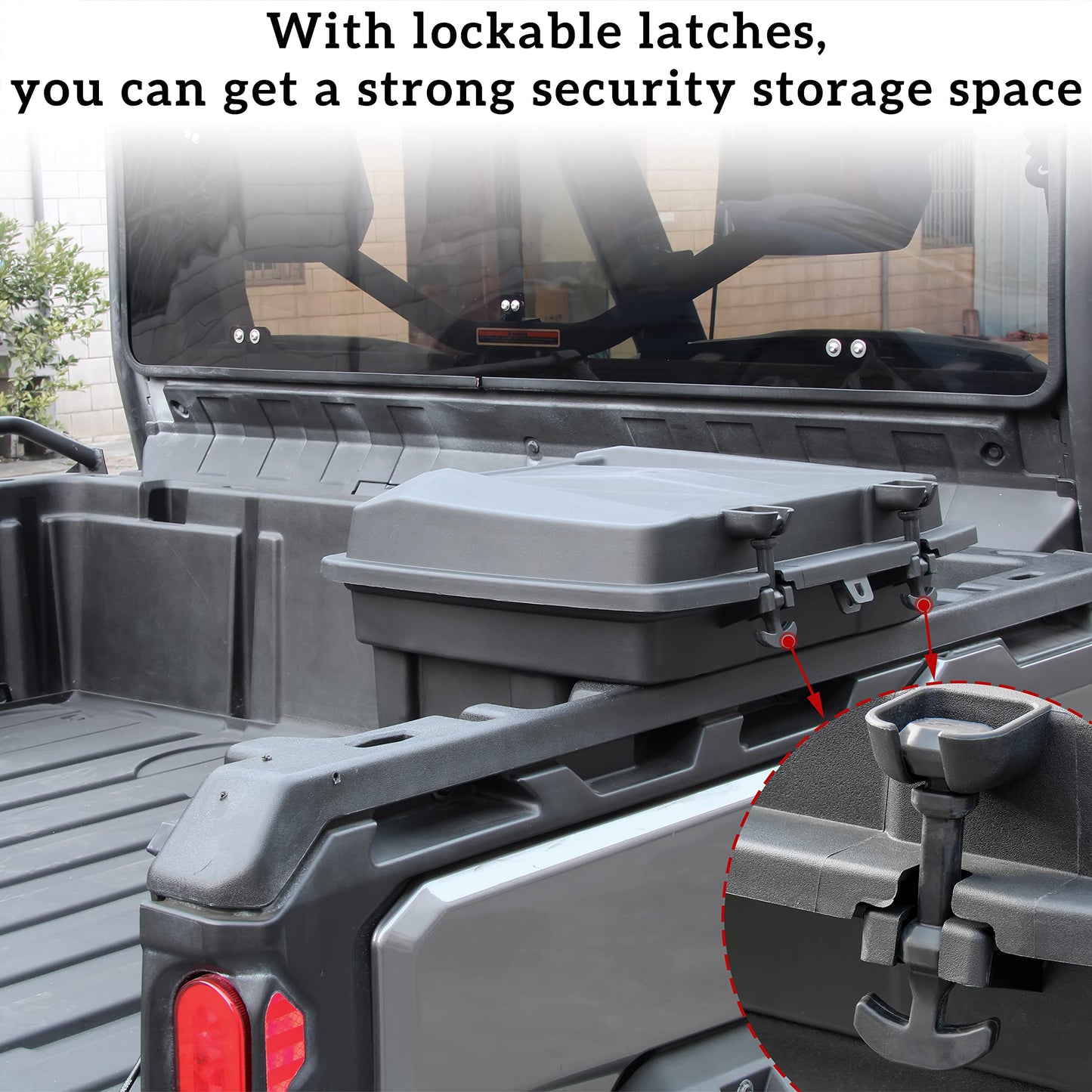SAUTVS Double Layer Cargo Storage Box for Can-Am Defender/Commander, Removable Rear Cargo Box Bed Trunk Storage Bin for Can Am Defender HD5 HD7 HD8 HD9 HD10 Max/Commander Accessories
