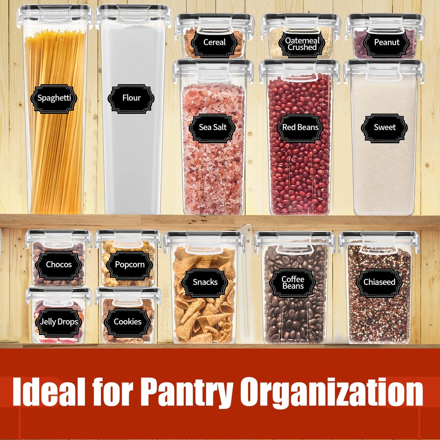PRAKI 30 Pack Airtight Food Storage Containers for Organizers and Storage