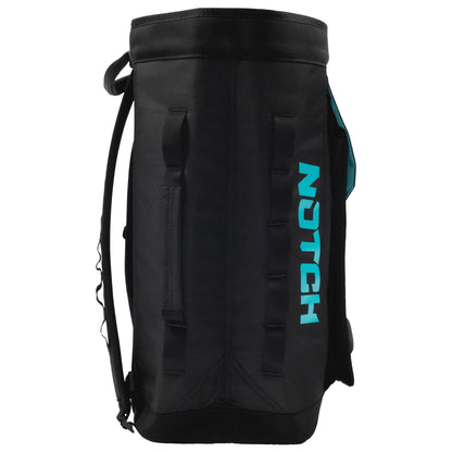 Notch Approach Free-Standing Black Rope Gear Bag, 50L Capacity, Storage pockets, Padded Shoulder Straps, Side Daisy Chains, Roll-Top Closure, Weather Resistant 1680 Denier Fabric (99754)