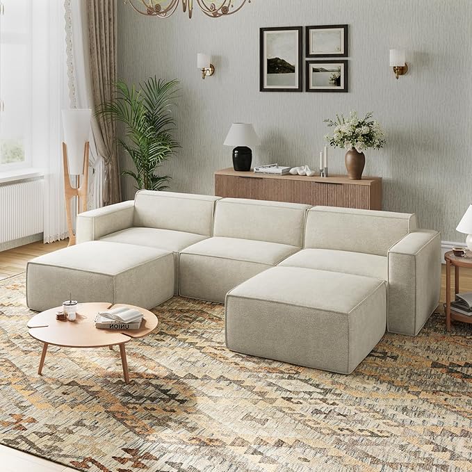 Novilla 117.7" Modular Sectional Sofa, No Assembly Cloud Sectional Couch