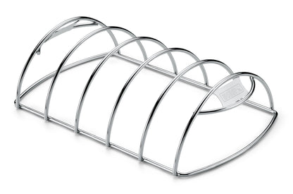 Weber Rib Rack, holds up to 5 Rib Racks/Spare Ribs, Non-Stick Stainless Steel, dishwasher safe, fits all Grills (Charcoal from Ø 47cm, Gas, Pellet, Electric) - Silver (6605)