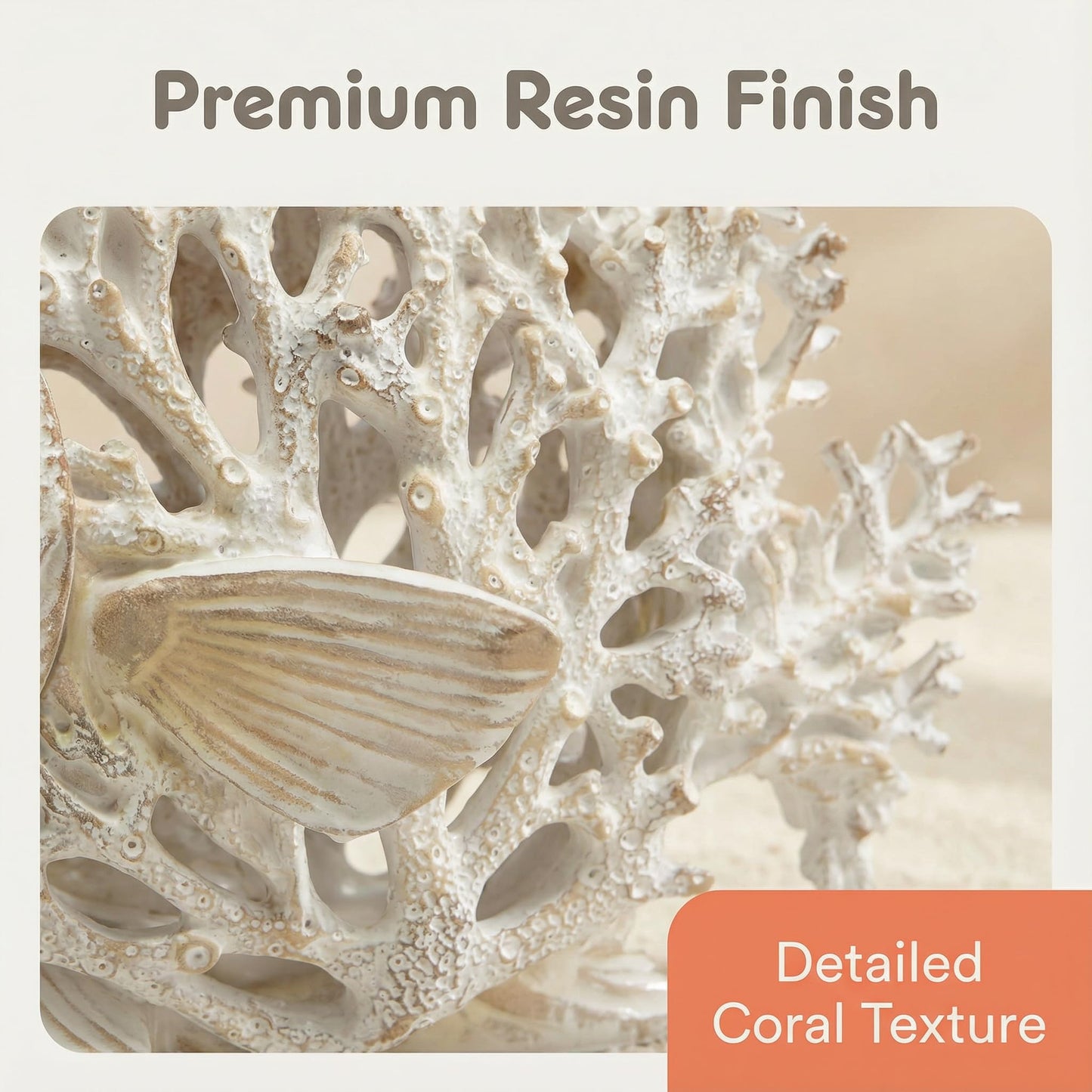 BGBWBFBR Coral Reef Angelfish Statue Coastal Beach Decor Ocean Nautical Figurine for Bathroom Home Office Tabletop Shelf 10in x 9.8 in Pearlescent Dusty Lavender Gray Fish Sculpture