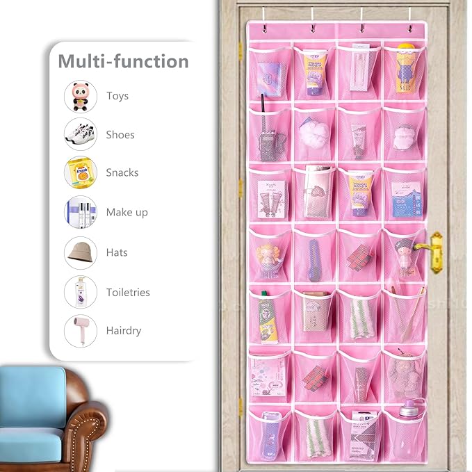 KEEPJOY 28 Pockets Hanging Shoe Organizer, Over the Door Shoe Organizer