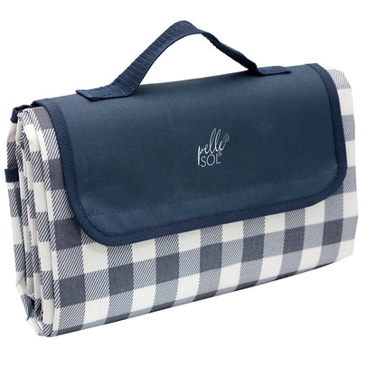 Pelle & Sol Picnic Blanket Waterproof, 200x140CM Foldable Picnic Mat - Outdoor Beach Blanket - Slip Resistant w/Carrying Handle - Sandproof & Washable Beach Mat for Garden, Hiking, Camping