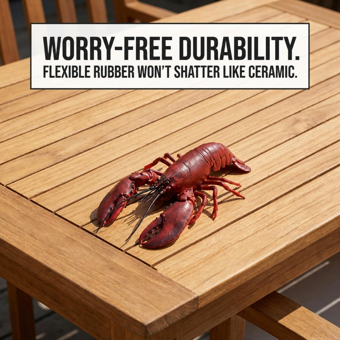 The Bridge Collection Decorative Rubber Lobster Figurine – Realistic Red Lobster Accent for Coastal Decor – Nautical Seafood Display Piece