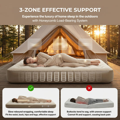 Naturehike California King Size Air Mattress with Built-in USB Rechargeable Pump, 992 lbs Max Support Inflatable Mattresses, Blow up Mattress Air Bed for Home, Camping, Guests, Travel