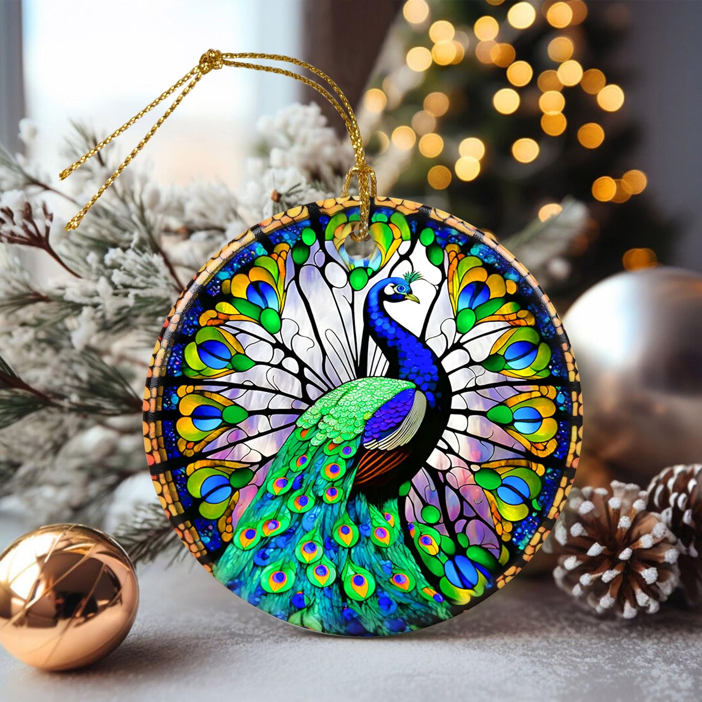 Touber Peacock Christmas Ornament, Christmas Ornaments for Tree, Christmas Tree Decor, Holiday Ornament