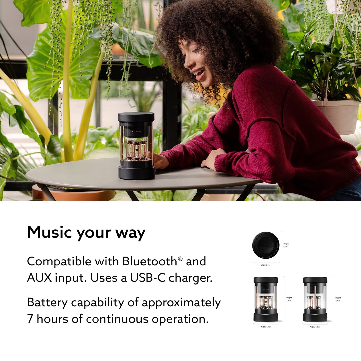 BALMUDA Combo Pack in Black | The Speaker & The Lantern | Rechargeable Portable Bluetooth Speaker & Rechargeable LED Lantern