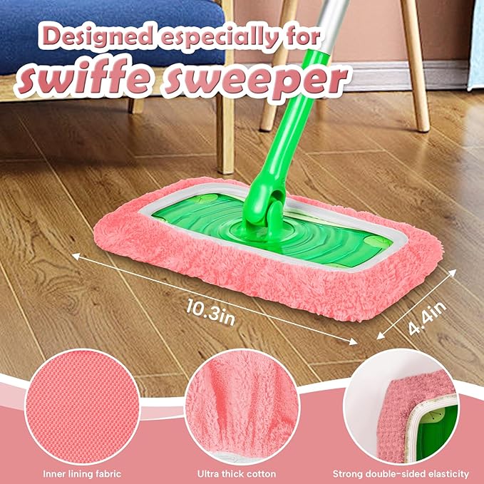 5 Pack Reusable Microfiber Mop Pads Compatible