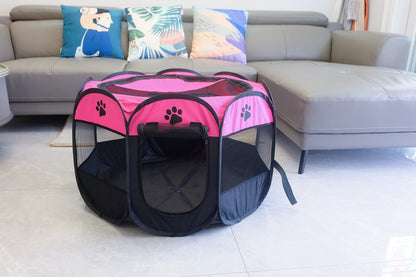 Dotala PET Portable Foldable Pet Dog Cat Playpen Crates Kennel/Premium 600D Oxford Cloth,Removable Zipper Top, Indoor and Outdoor Use (Rose)