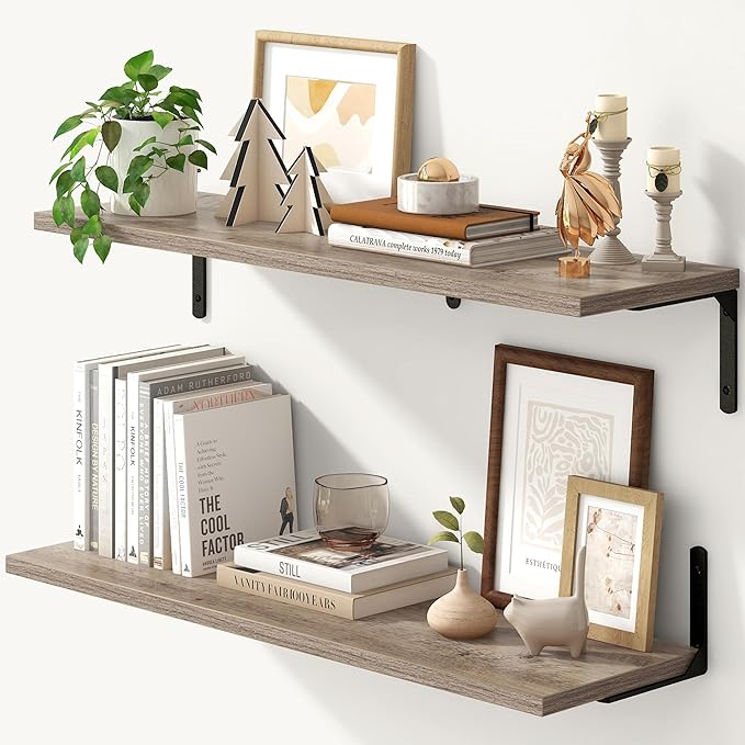 Fun Memories Deep Floating Shelves, 32W x 8D Floating Shelves Set of 2
