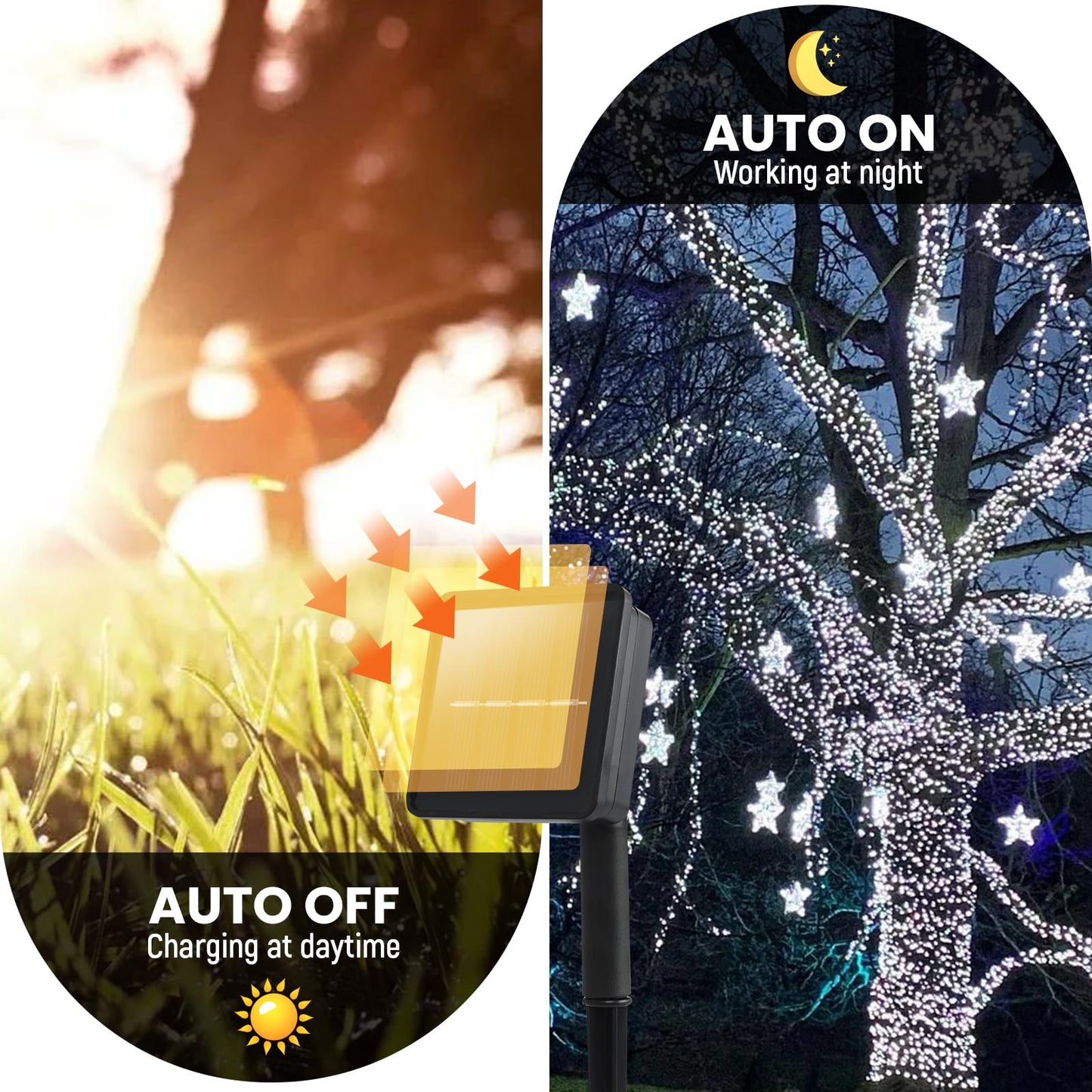 Dailyart Solar String Lights Outdoor, 2 Pack 240 Led Solar Fairy Lights for Outside Waterproof 170ft Cool White Solar Lights 8 Lighting Mode Solar String Lights for Outside,Garden,Courtyards,Trees