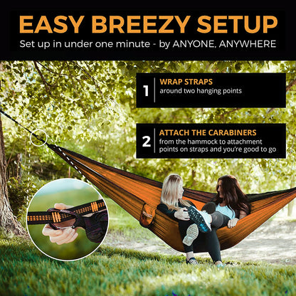 Bear Butt Kodiak Hammock Straps For Trees - 20 Feet Long Hammock Tree Straps - 40 Combined Loops - Holds 1000 Pounds - Camping Hammock Straps - Hammock Tree Straps With Carabiner - Hammock Accessories