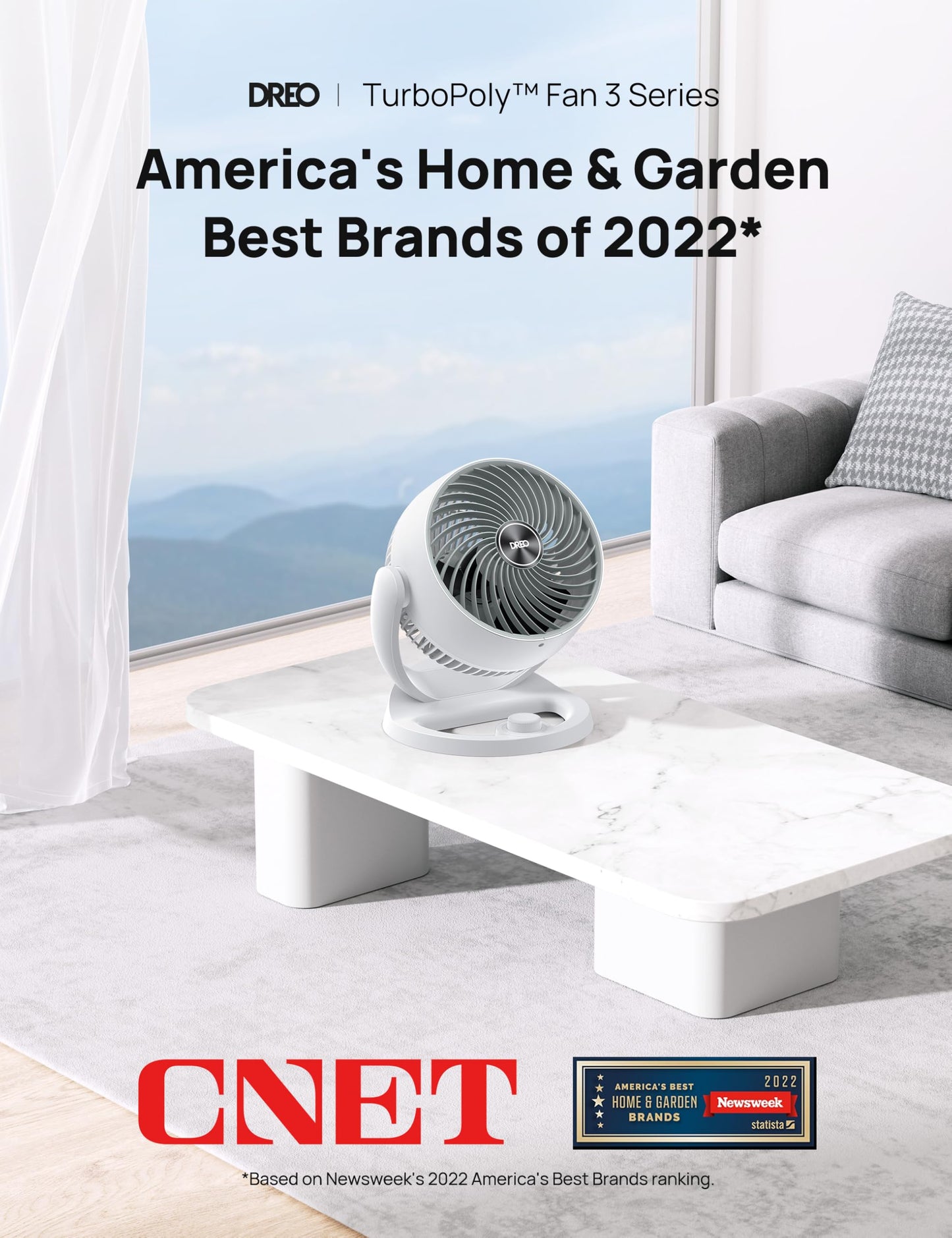 Dreo Fan for Bedroom, 12 Inches, 70ft Powerful Airflow, 28db Quiet Table Air Circulator Fans for Whole Room, 120° Adjustable Tilt, 3 Speeds, Desktop Fan for Home, Office, Kitchen