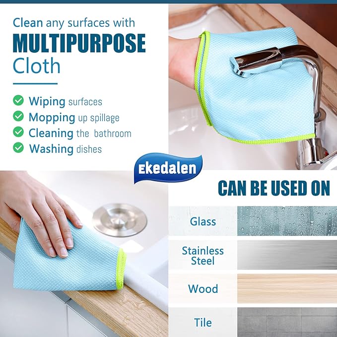 Microfiber Cleaning Cloth Lint Free Glass Cleaner Window Polishing Streak Free