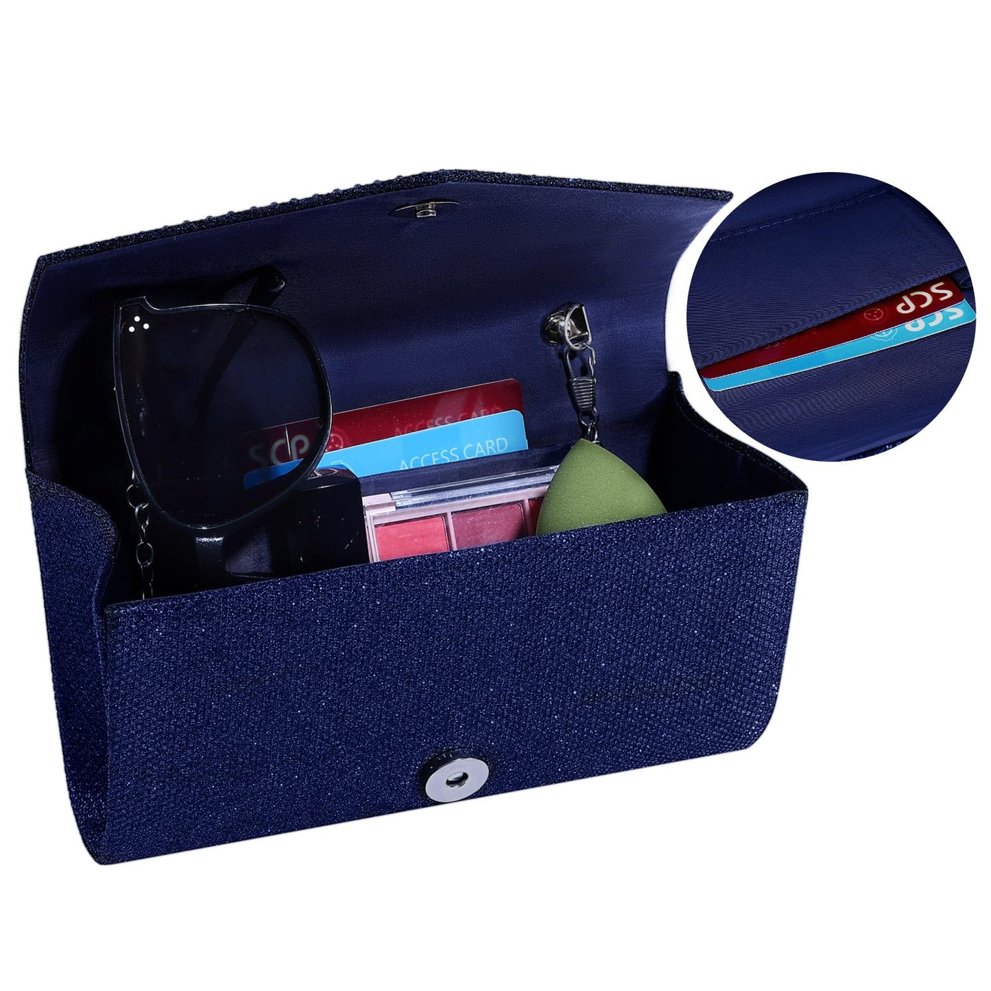 CurvChic Clutch Bags for Women Evening Bag Sequin Women's Clutches Envelope With Detachable Chain Strap Party Handbag Bridal Prom Purse