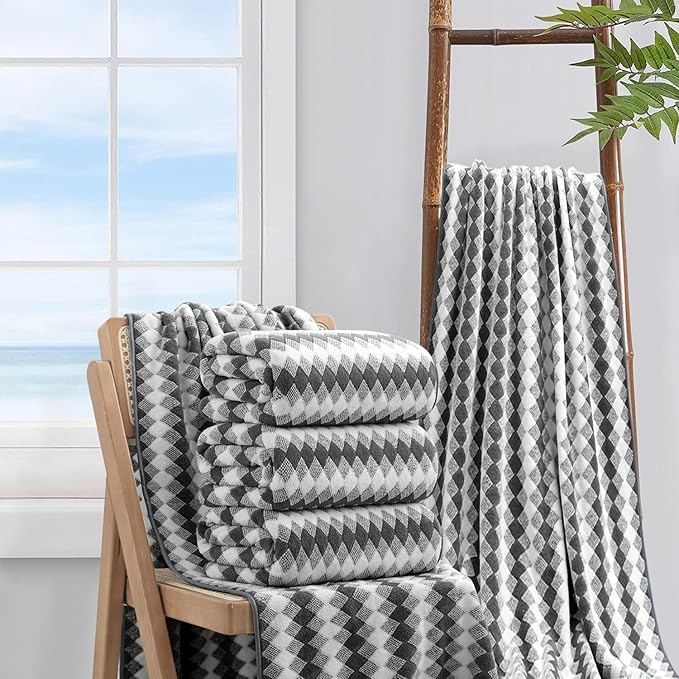 4 Piece Bath Towel Set Oversized Bath Sheet 35"x70" Bathroom Towel Extra Large