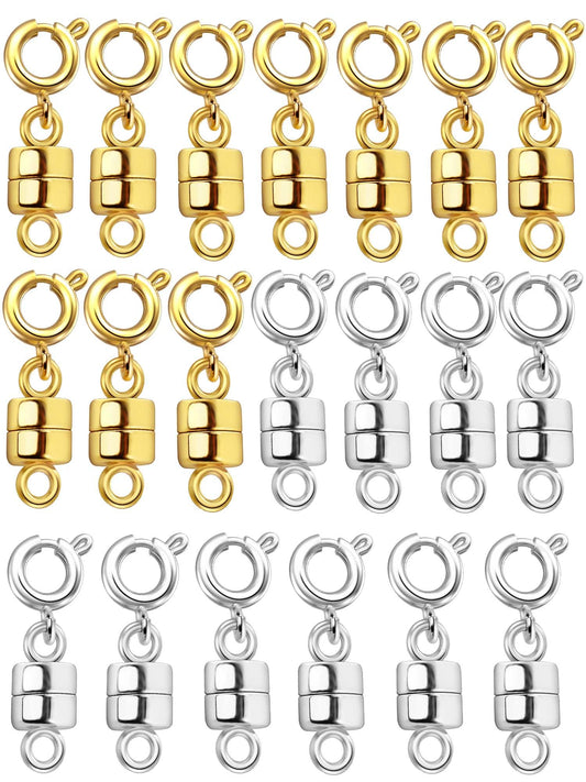 Dailyacc Magnetic Necklace Clasps and Closures - Safety 14 K Gold and Silver Jewelry Converters for Bracelets Chain Extender