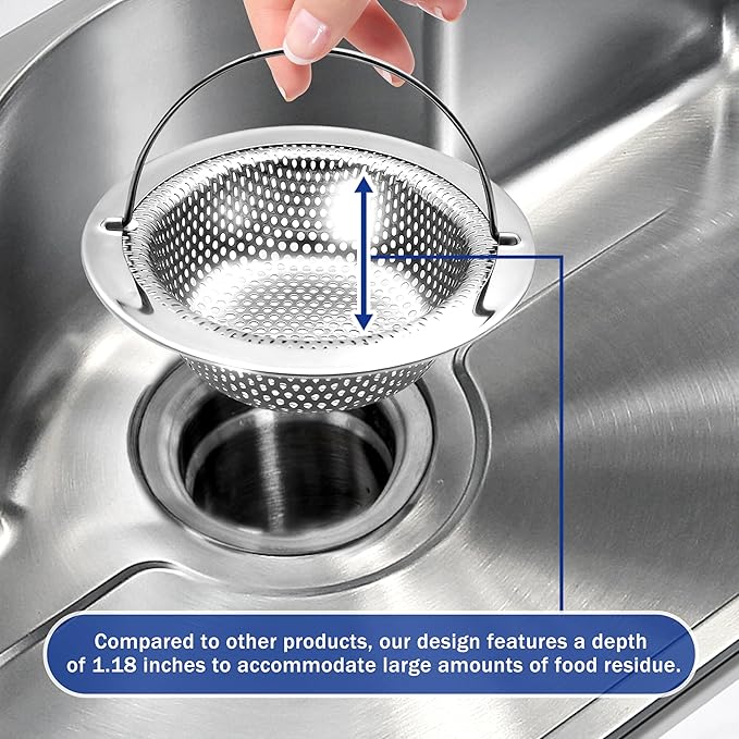 2 Pack Kitchen Sink Drain Strainer