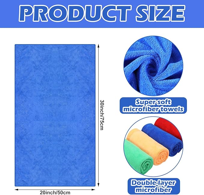 10 Pcs Extra Large Microfiber Cleaning Cloth 30" x 20" Large Floor Microfiber