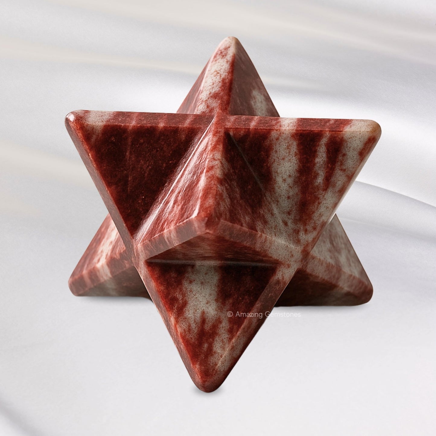 Amazing Gemstone Narmada Stone Merkaba Crystal - 1 Inch Metaphysical Merkaba Star for Meditation - Energetic Tetrahedron Crystal and Healing Stones for Spiritual Growth and Healing (20-25mm)