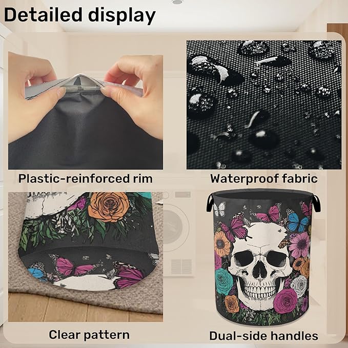 Skull Gothic Laundry Hamper