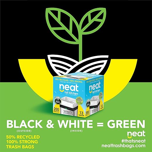 Neat Tall Kitchen 13 Gallon Drawstring Trash Bags