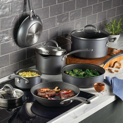 Circulon A1 Series with ScratchDefense Nonstick Induction Pots and Pans Cookware Set, Induction Cookware, Kitchen Essentials, 9-Piece, Graphite