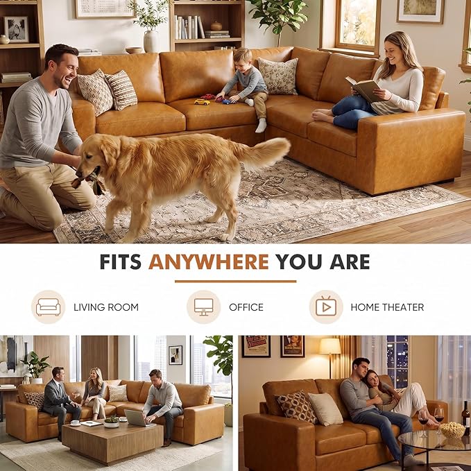 ABCASA Oversized Modular V Shaped Sectional Couches