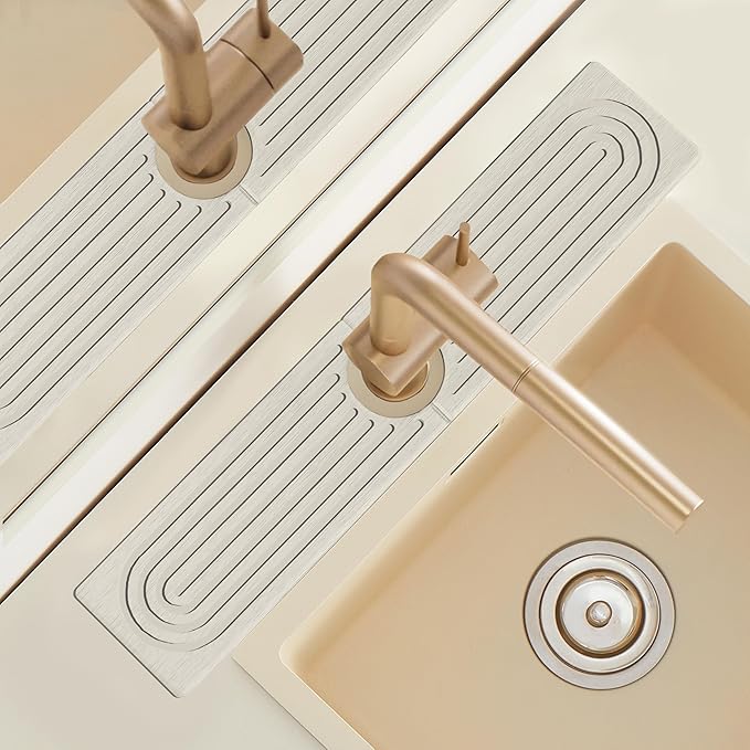 Stone Faucet Mat Handle Drip Catcher, Dish Drying Mat Soap Sponge Holder Tray