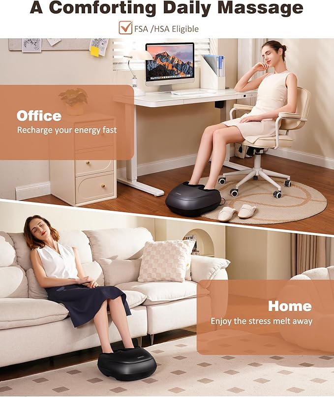 KNQZE Foot Massager Machine with Heat, Shiatsu Deep Kneading Foot Massager with Remote, Compression, Multi-Massage Modes, Auto-Off Timers, Valentines Day Gifts for Women Men
