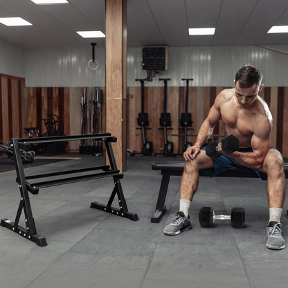 BalanceFrom Dumbbell Rack Multifunctional Weight Stand for Home Gym, 25LB Pair Dumbbell with 2 Tier Weight Rack