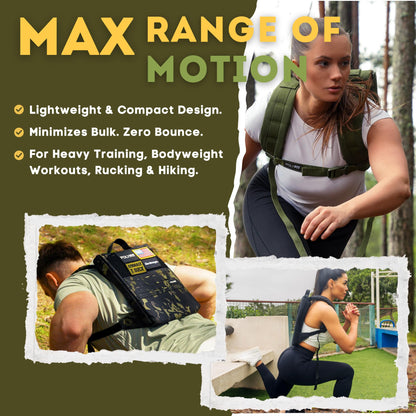Polyfit Rucking Backpack 2.0 - Weighted Ruck Pack for Weight Plates - Patent Pending Side-Loading Rucksack for Walking, Running, Rucking, Strength and Endurance Training - Green