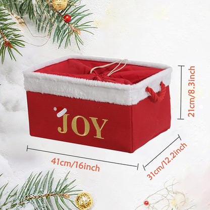INough Christmas Basket Large Empty Christmas Baskets Red Christmas Gift Baskets with Handles Holiday Storage for Gifts Holiday Christmas Decor for Baby/Kids/Nursery Room