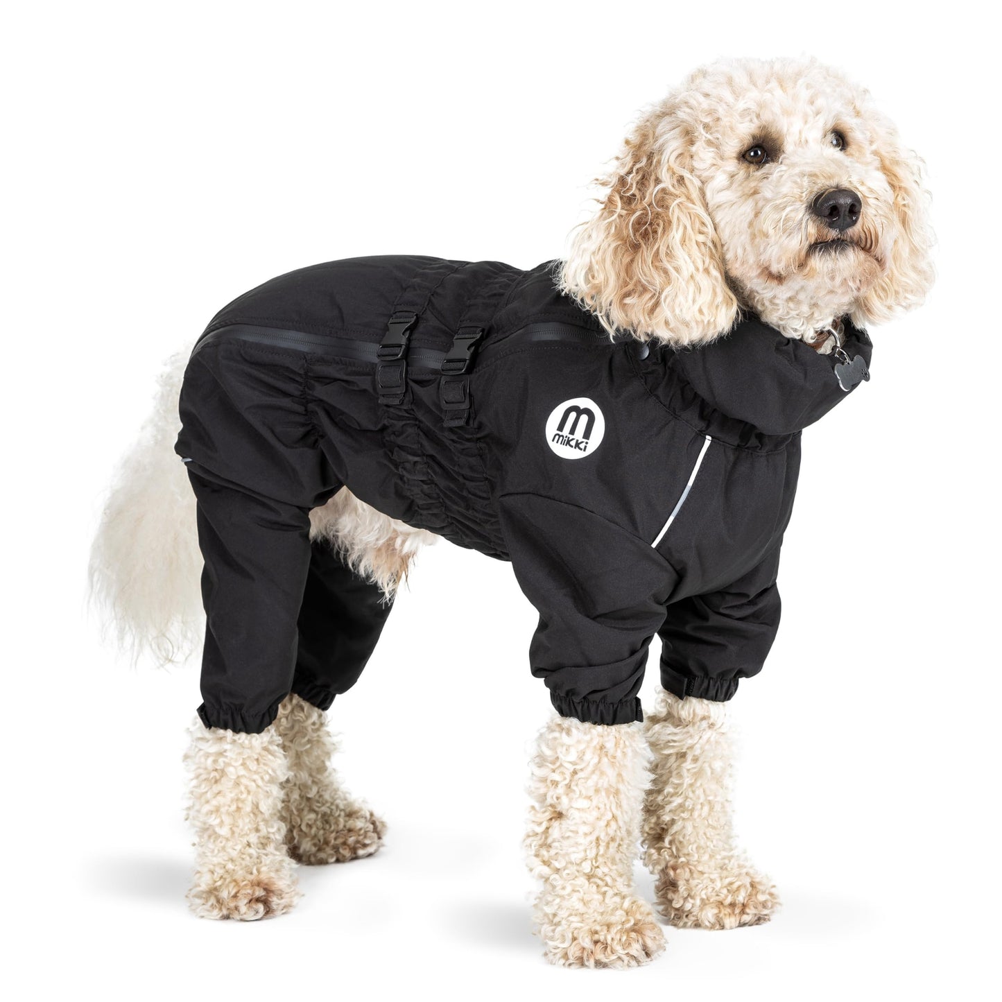 Mikki Doodles Dog Raincoat, Waterproof, Windproof, Silky Lining, Less Friction Means Less Knots & Tangles, Size Large c