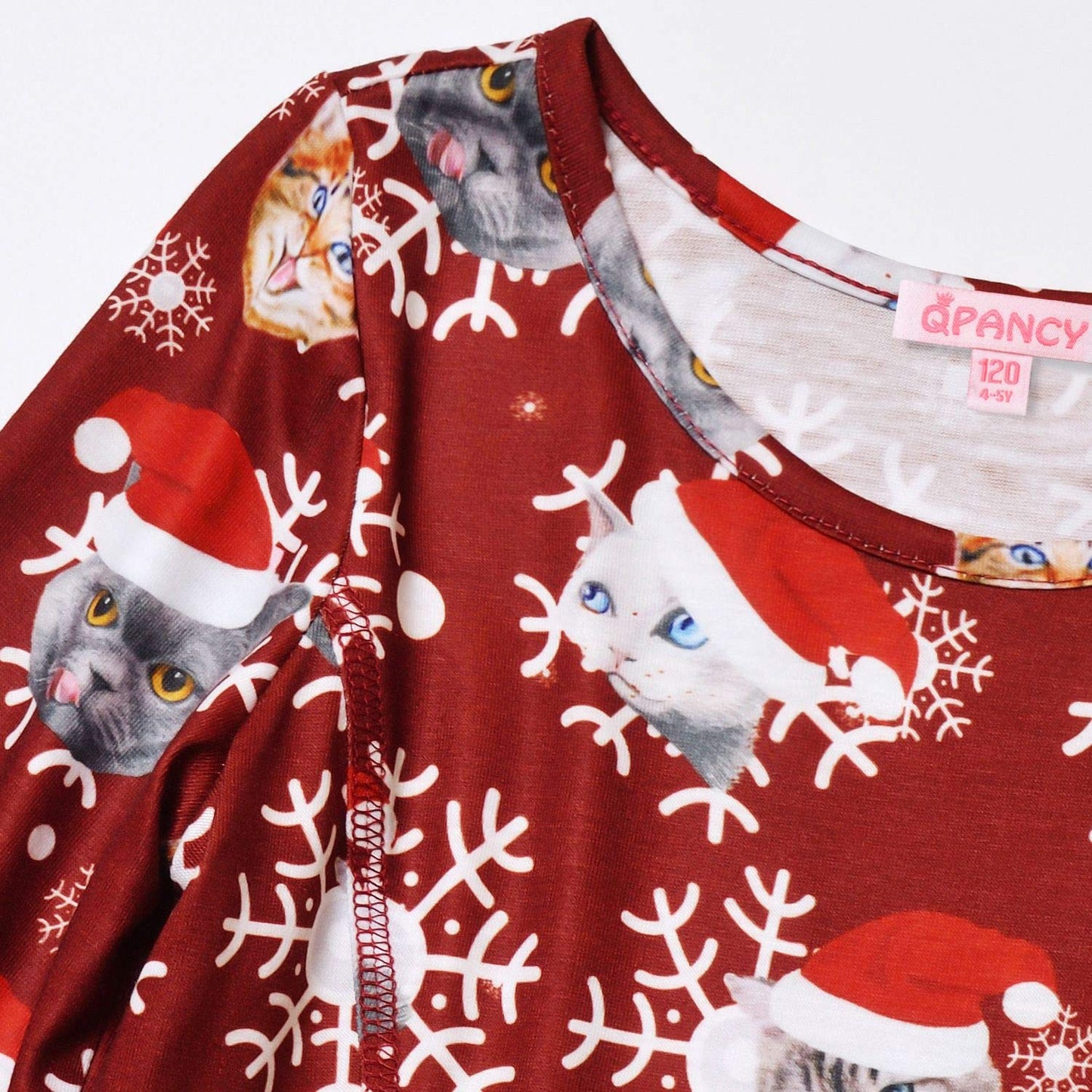 Kids Santa Cat Dresses for Girls Christmas Dress Clothes 6t 7t Burgundy