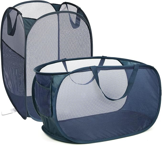 2 Pcs Durable Collapsible Laundry Baskets