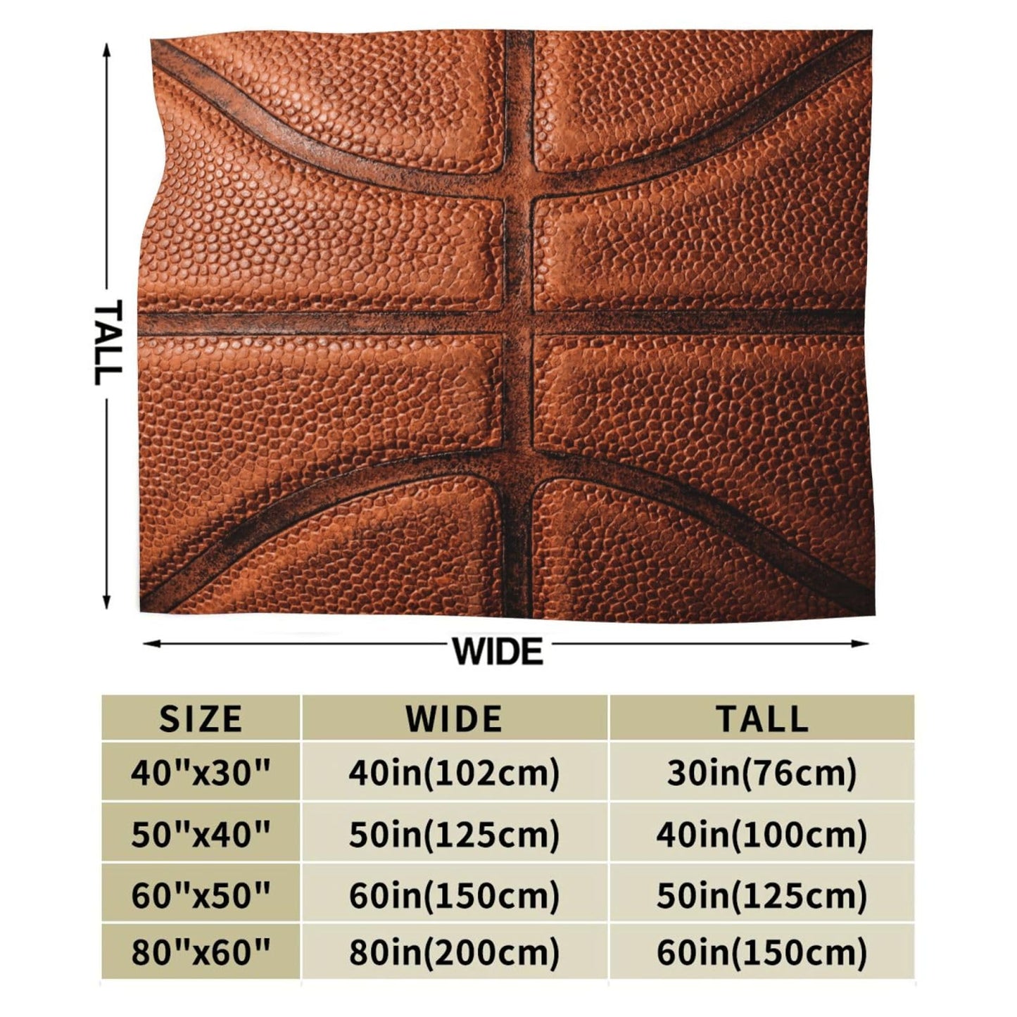 Gbuzozie Basketball Sport Theme Fleece Blanket Lightweight Ultra-Soft Basket Ball Texture Throw Blanket for Sofa Couch Bed Camping Travel - Super Soft Cozy Microfiber Blanket 60"X50"