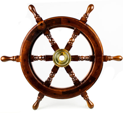 Nagina International Premium Nautical Handcrafted Wooden Ship Wheel | Pirate's Wall Home Decor & Gifts (16 Inches, Dark Rosewood)