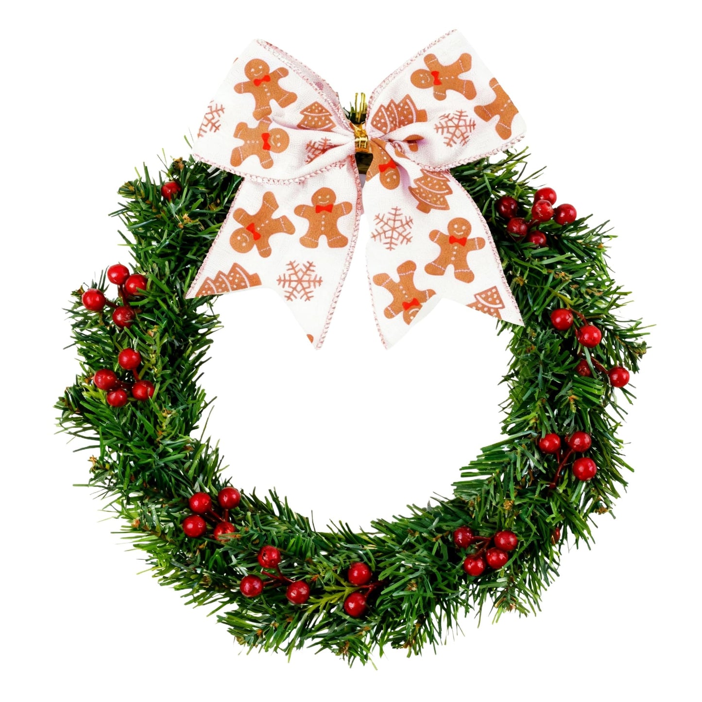 Meseey 12 Pcs Gingerbread Man Bow Ornaments 6 Inch Large Brown and White Christmas Tree Bows for Xmas Garland Wrapping Holiday Party Decor